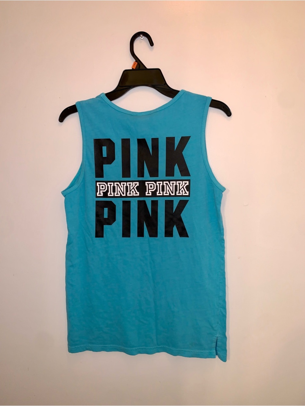 PINK Victoria's Secret Aqua Blue Logo Tank Top